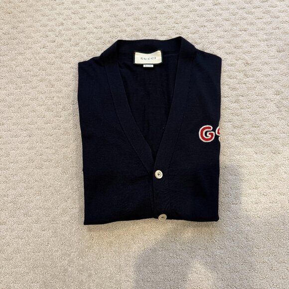 Gucci Men's Cardigan - Navy Blue, Size Large - Picture 3 of 3